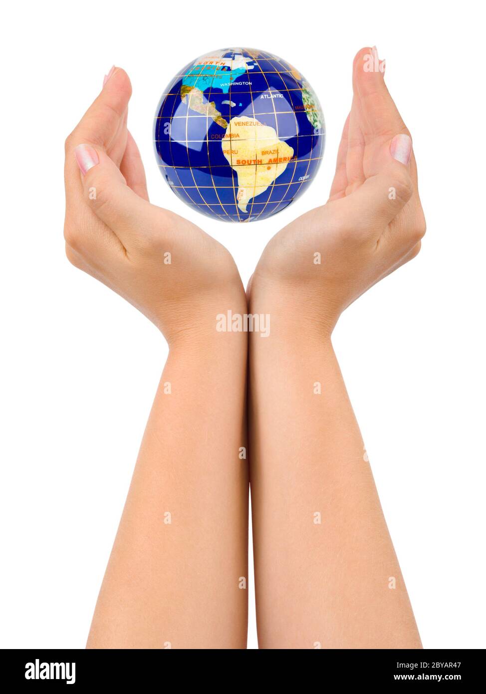 Earth in hands Stock Photo