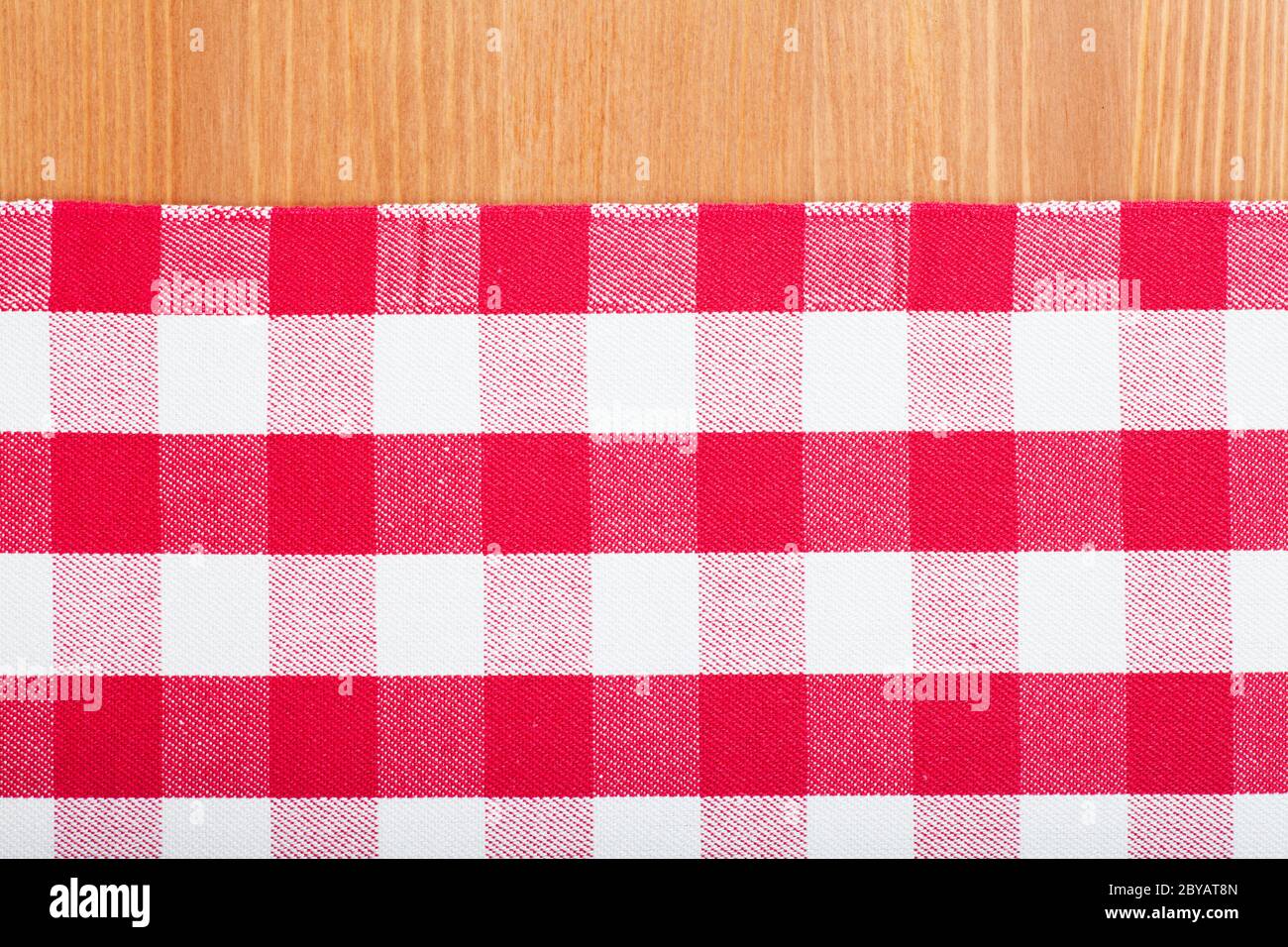 Red and white tablecloth Stock Photo