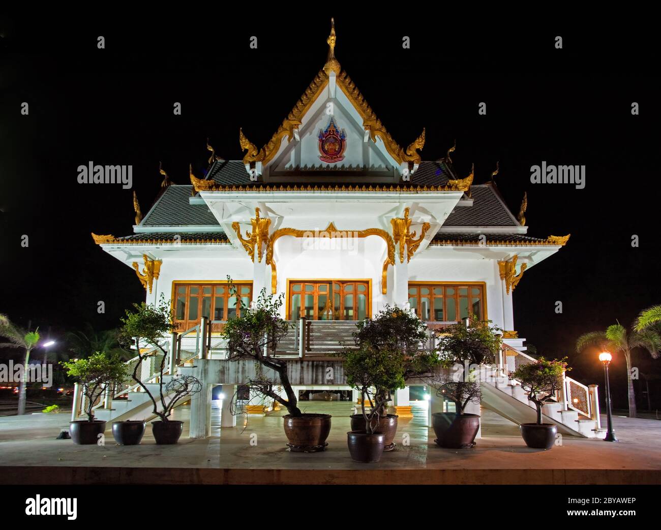 Thai temple at night Stock Photo - Alamy