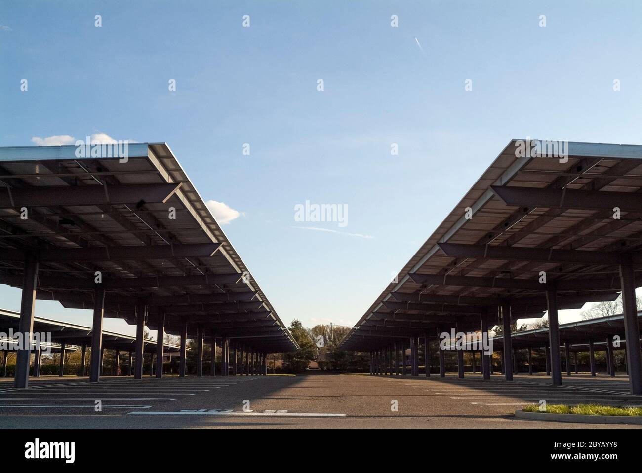 HANGAR A solar farm goes up in the parking of Woodbridge mall in New