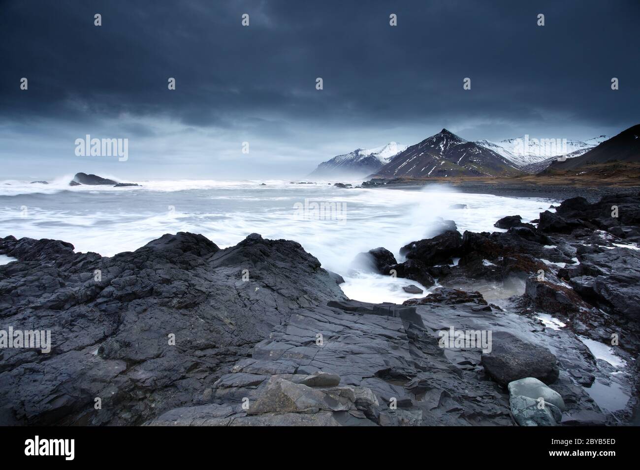 Dark stormy sea and mountains hi-res stock photography and images - Alamy