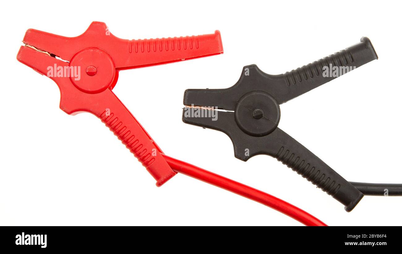 Car battery jumper cables Stock Photo Alamy