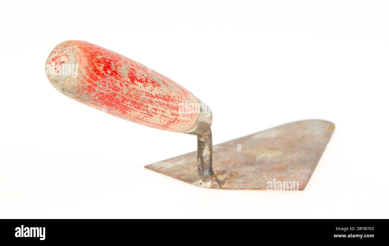 Used trowel, isolated Stock Photo Alamy