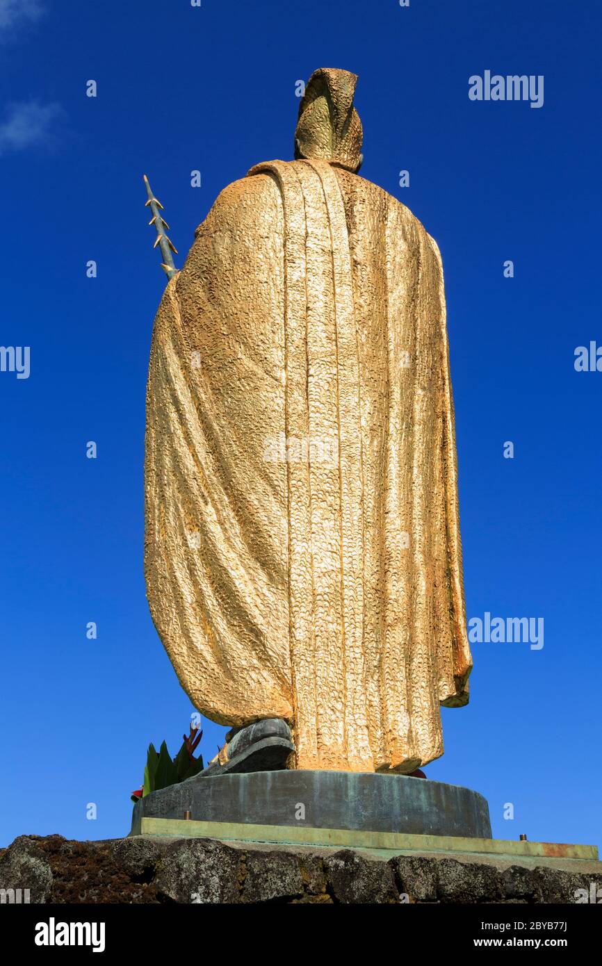 King Kamehameha Statue, Wailoa State Park, Hilo City, Hawaii, USA Stock