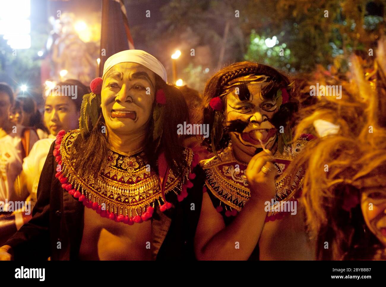 Balinese New Year celebrations Stock Photo Alamy