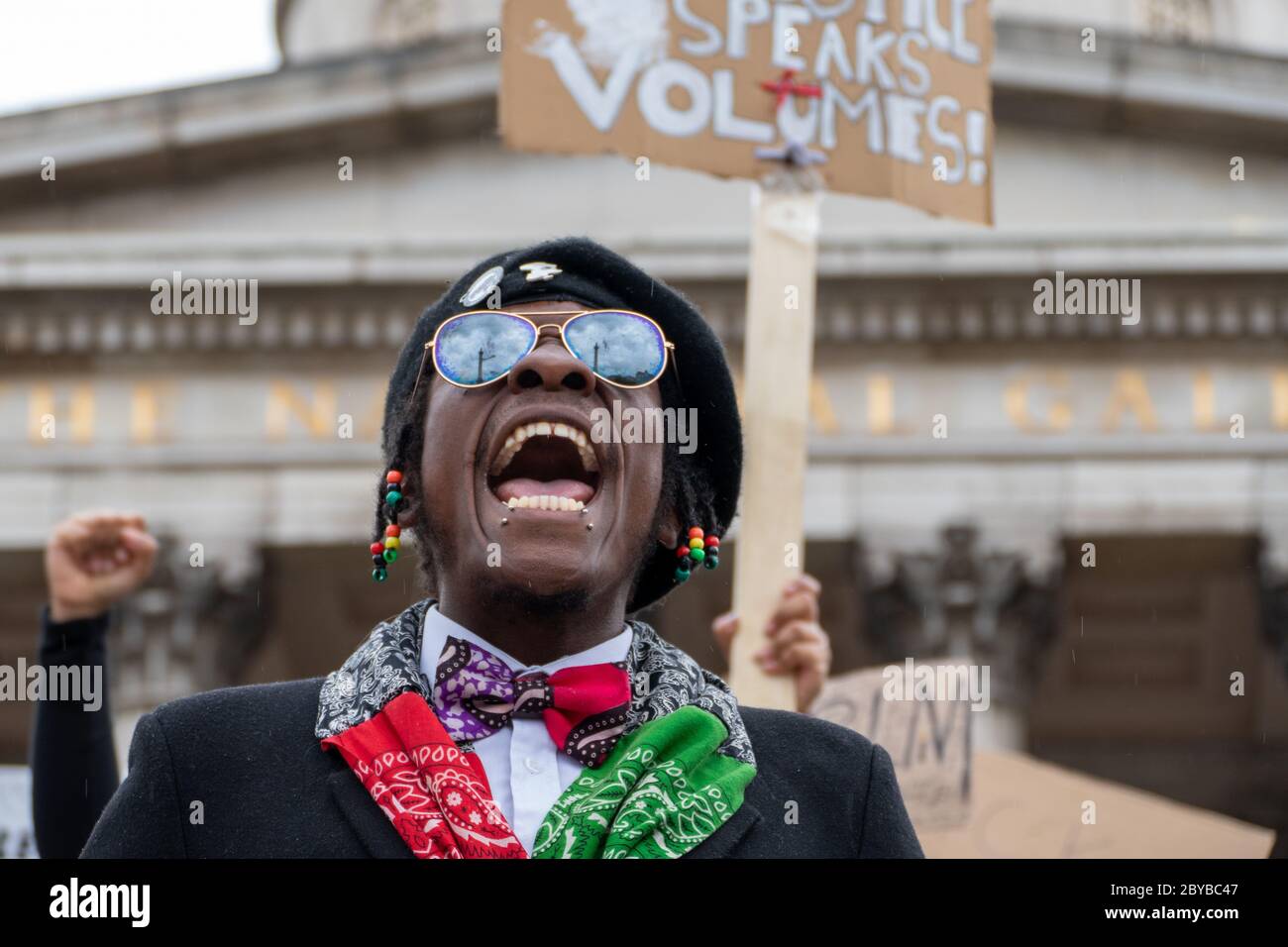 London 3 June 2020. About 15000 people has attended at Black Lives Matter after the murder of George Floyd in Minneapolis by police officer Stock Photo