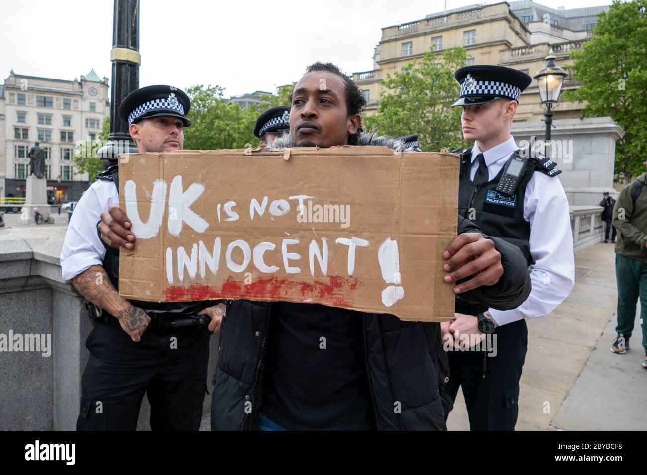 London 3 June 2020. About 15000 people has attended at Black Lives Matter after the murder of George Floyd in Minneapolis by police officer Stock Photo