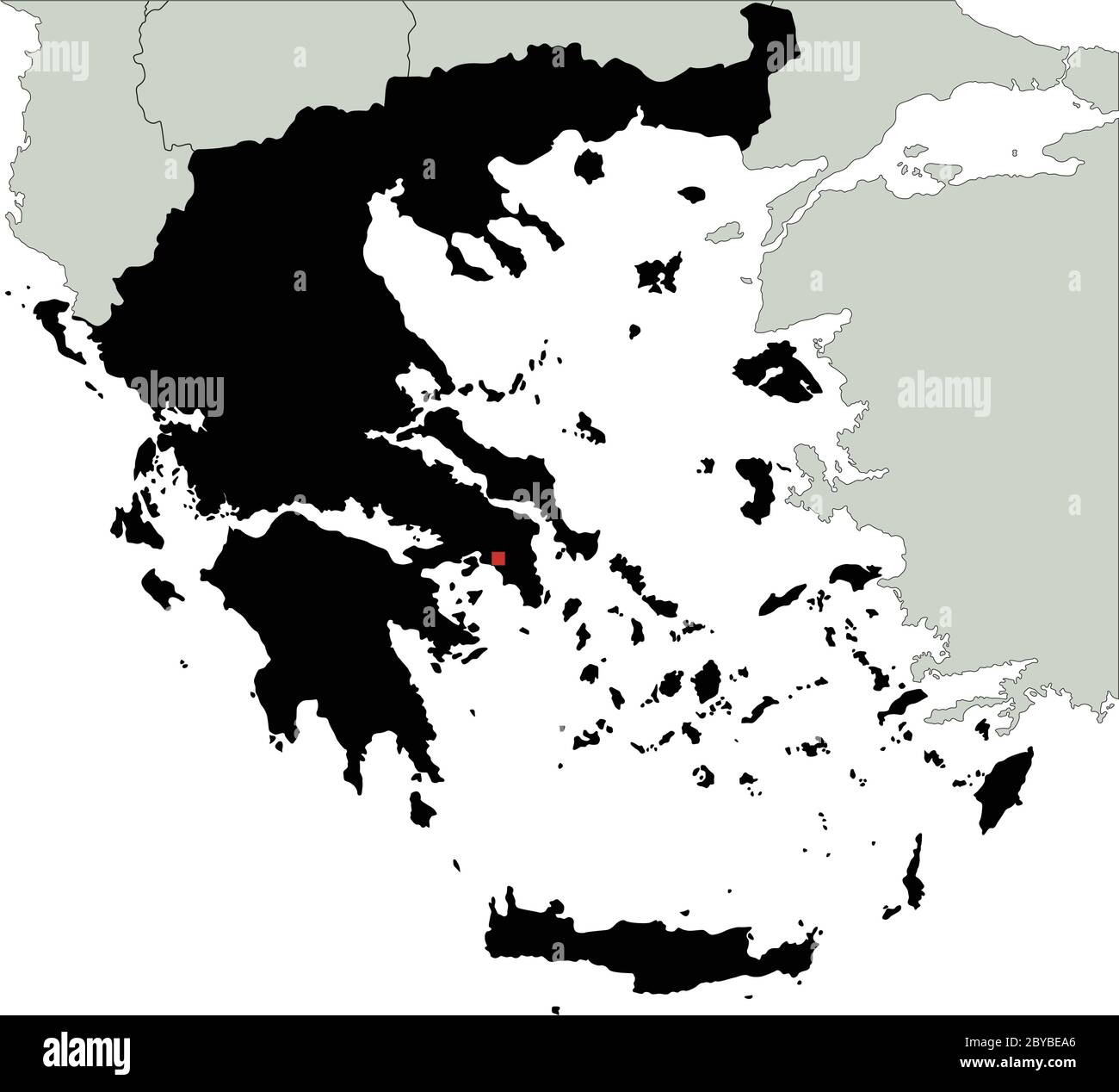 Highly Detailed Greece Silhouette map. Stock Vector