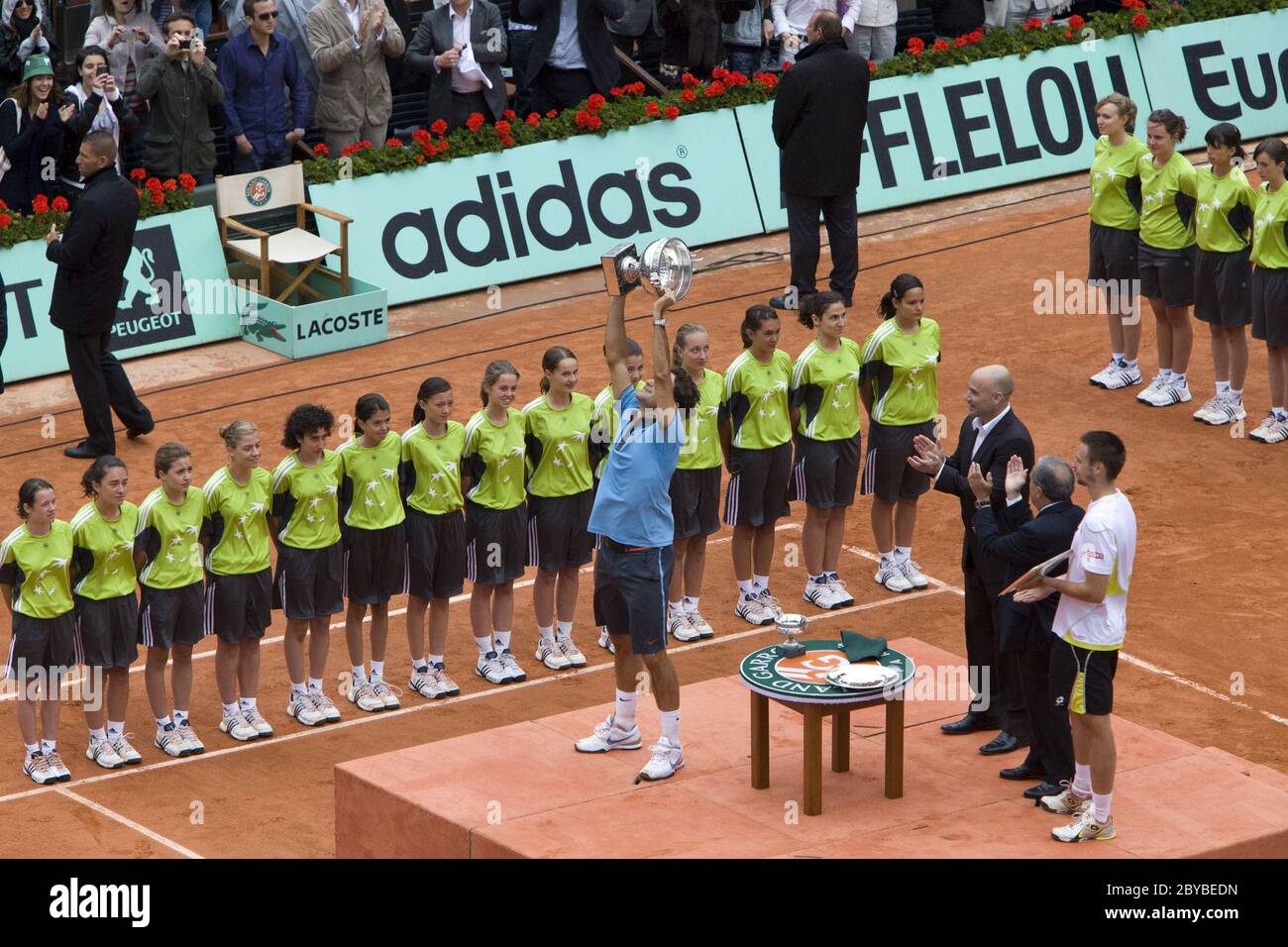 Roger Federer of Switzerland with cup Stock Photo