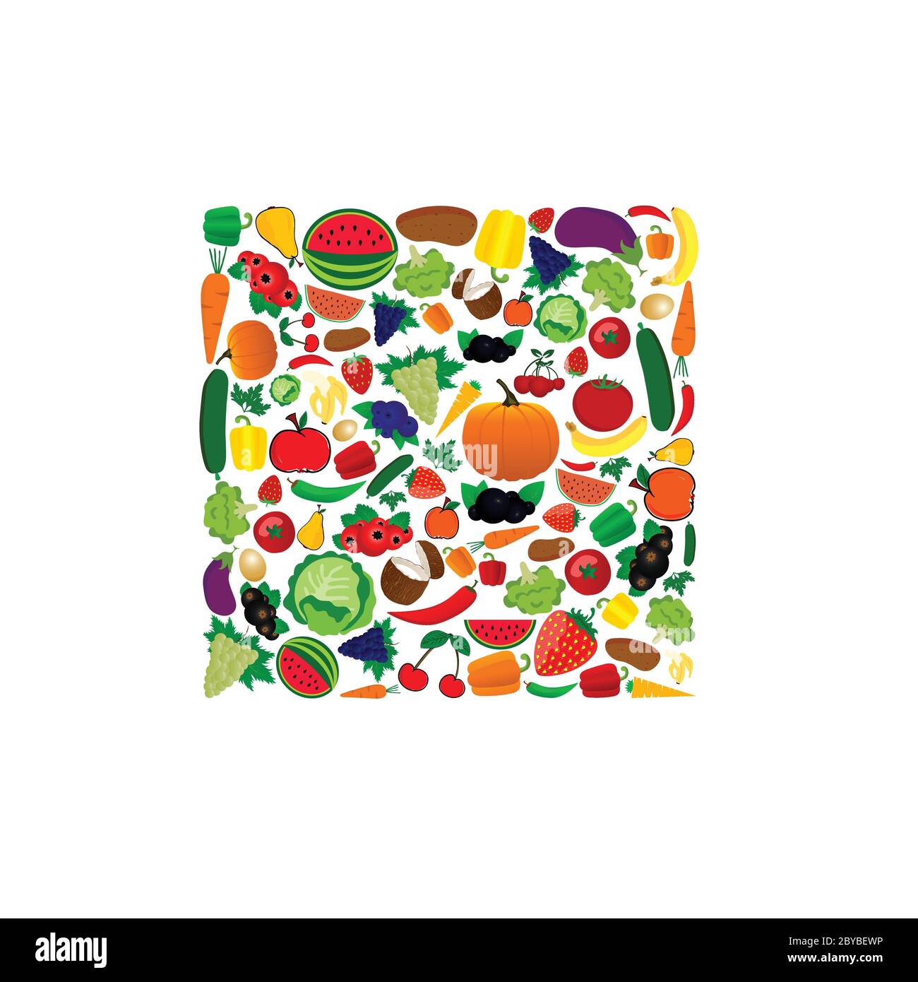 fruit and vegetable illustration in colorful Stock Vector Image & Art ...