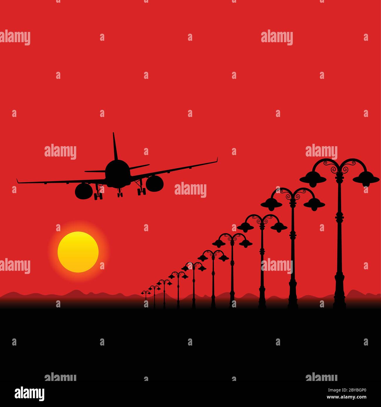 Flying and landing Stock Vector Images - Alamy