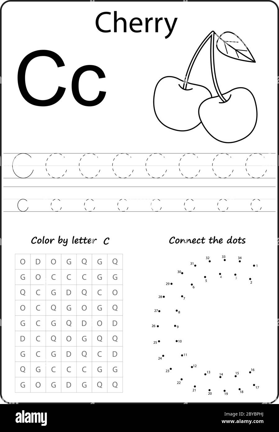 Letter C Alphabet Letter Worksheet Task For Kids Learning Letters 