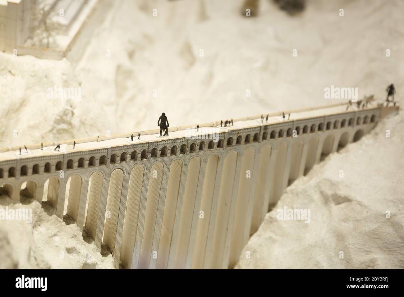 London, UK - February 2020: A model of Hogwarts Bridge in Warner Brothers Harry Potter Studio Tour Stock Photo