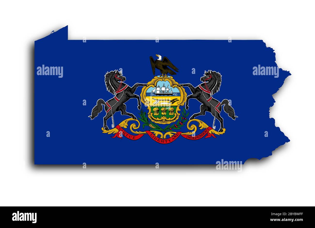 Map of Pennsylvania Stock Photo - Map Of Pennsylvania 2BYBWFF 