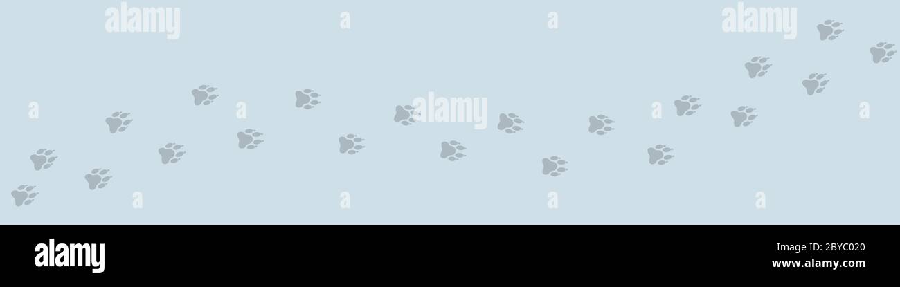 Snow Footpath trails of a wolf Stock Vector