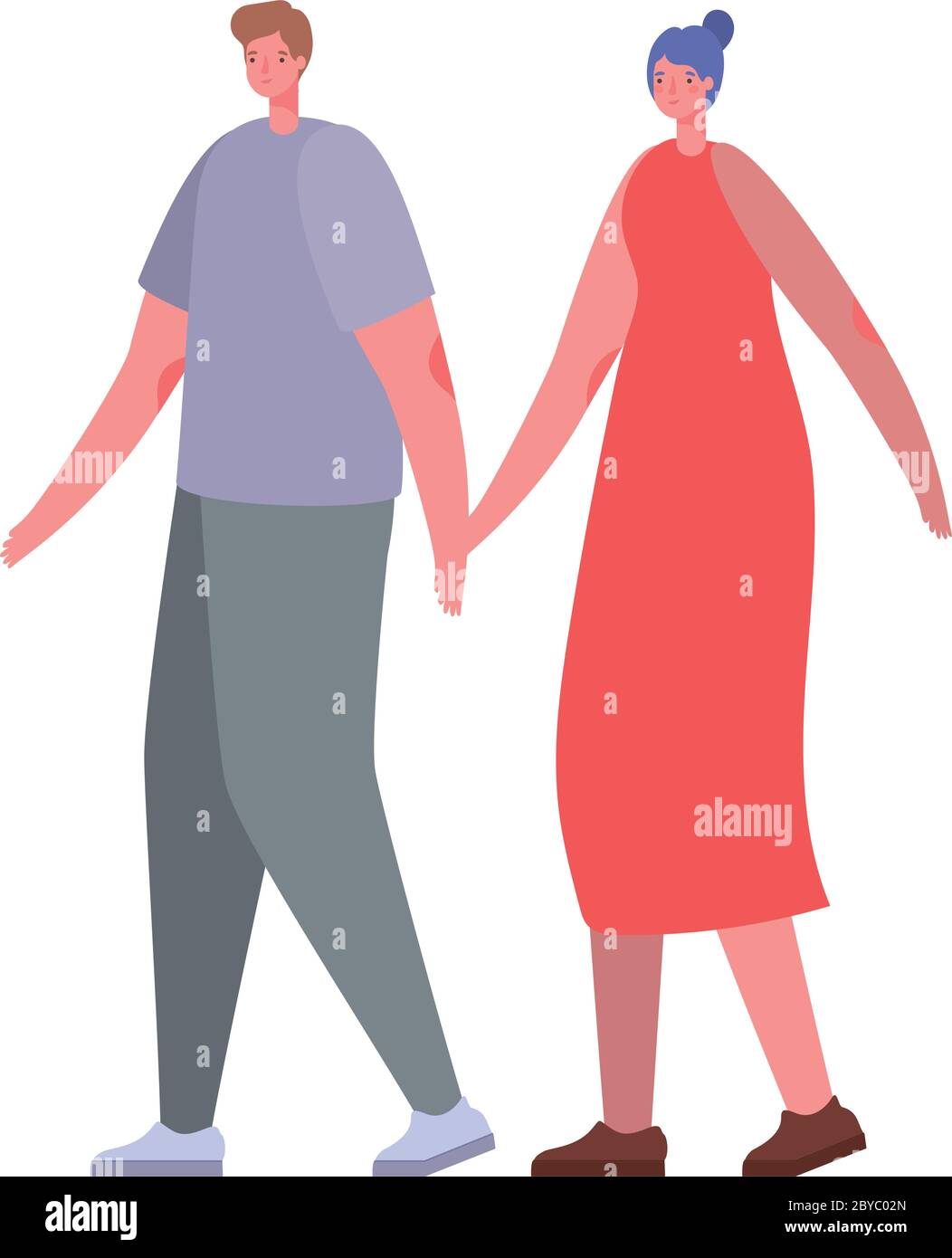 Couple of woman and man cartoon design, Relationship love and romance ...