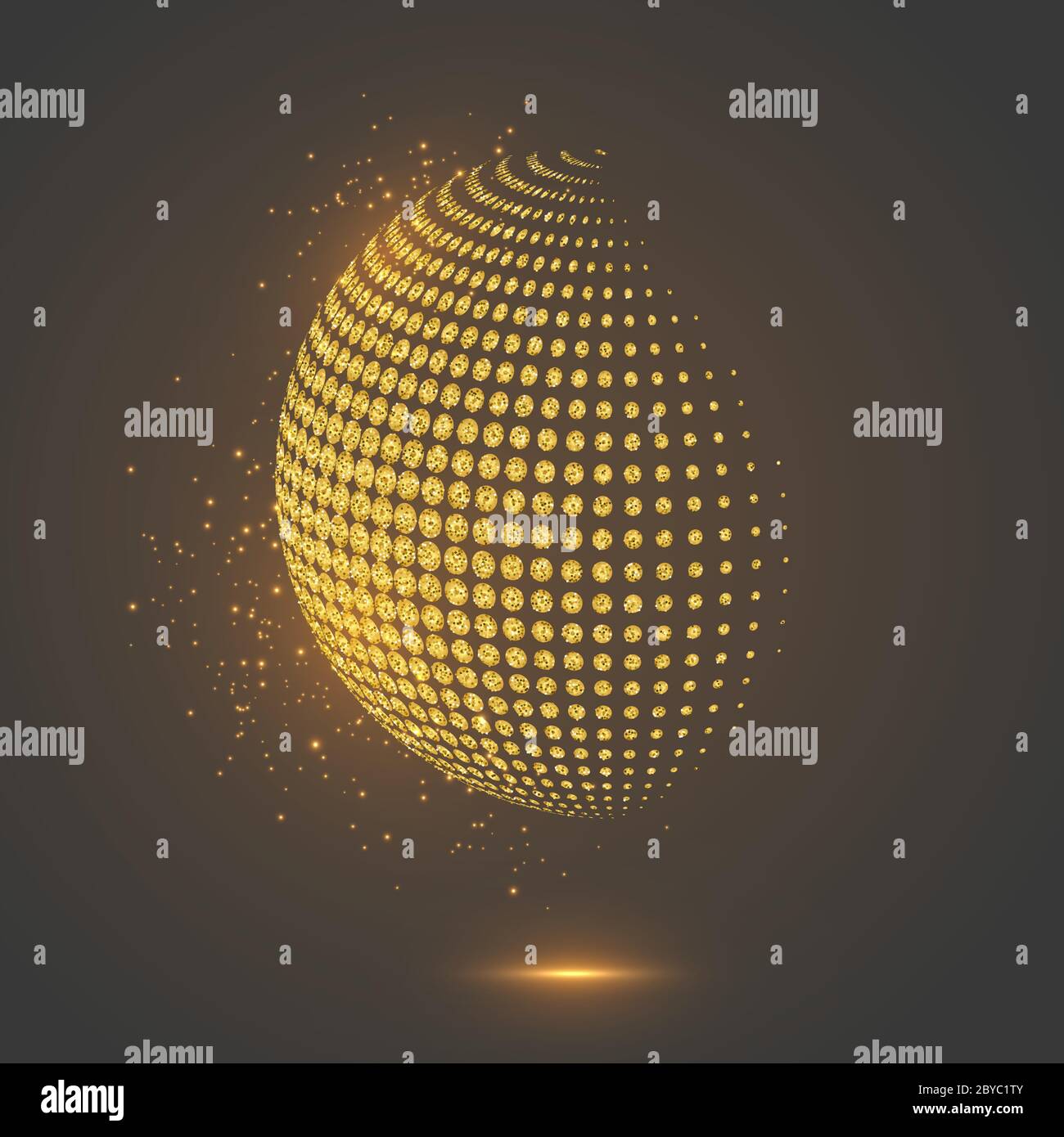 Glitter abstract globe dotted sphere. Stock Vector