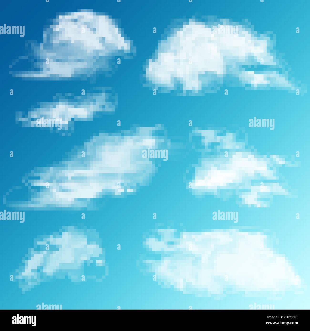 Realistic Clouds Set. White cloud. Blue Sky Panorama. Vector ...