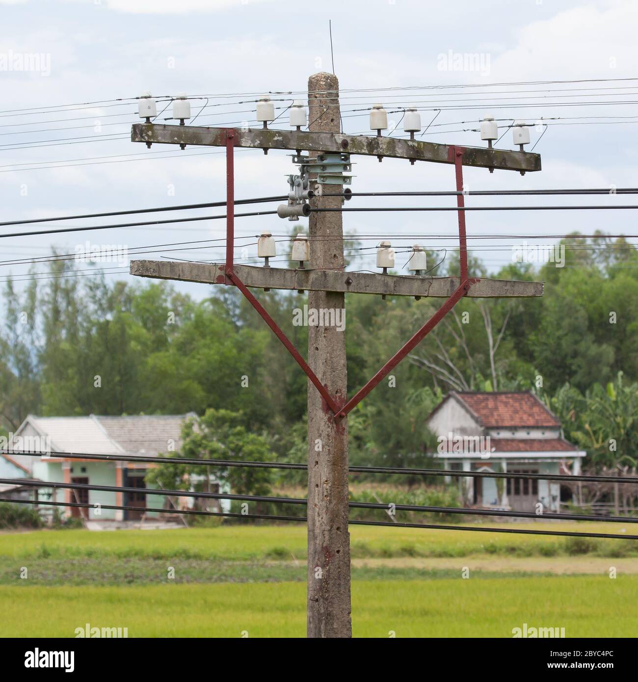 Small electrical tower in Vietnam Stock Photo