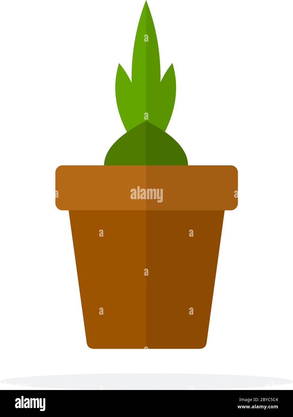 Flower sprout in a ceramic pot flat isolated Stock Vector