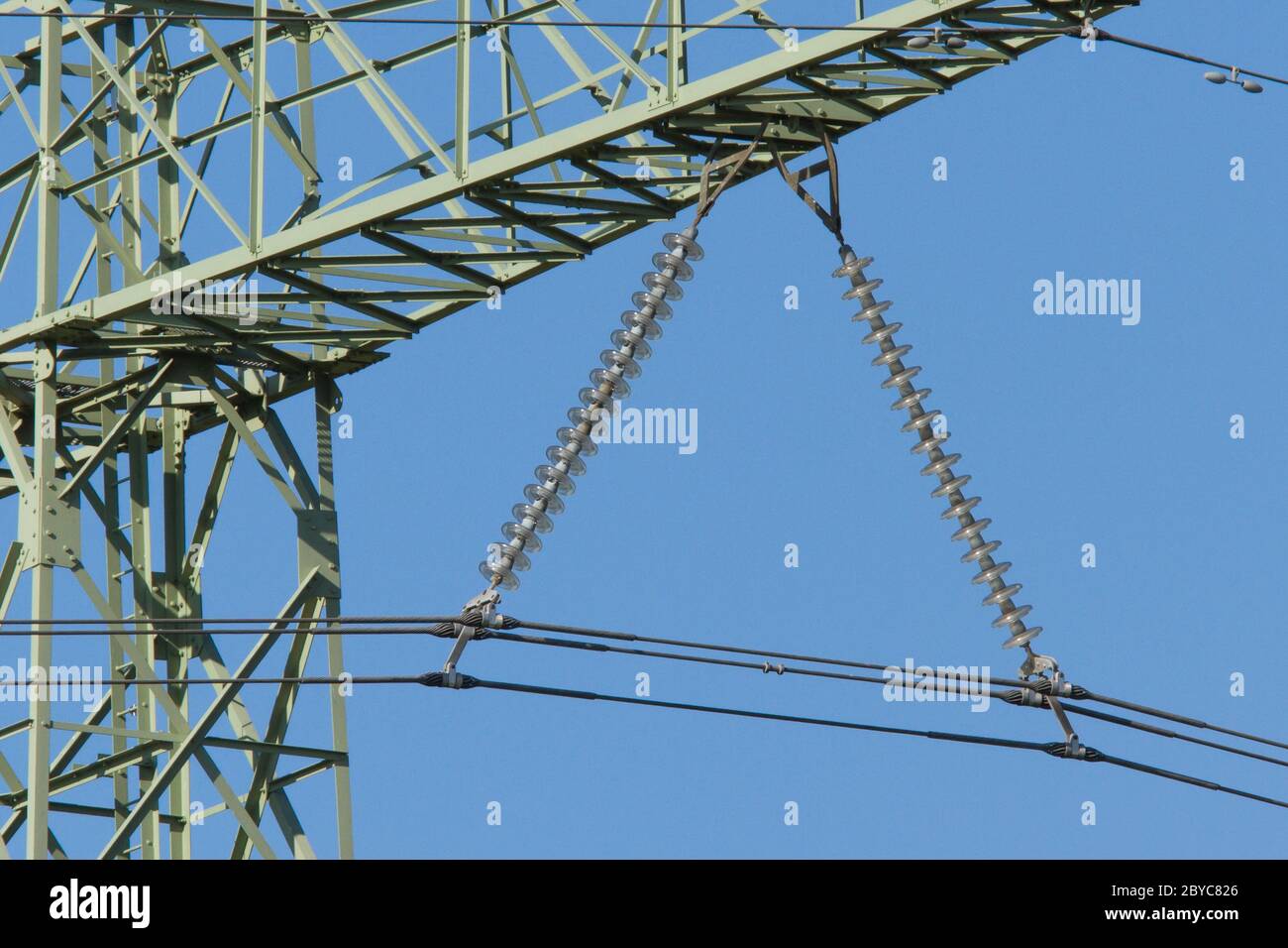 Electric pole with wires Stock Photo - Alamy