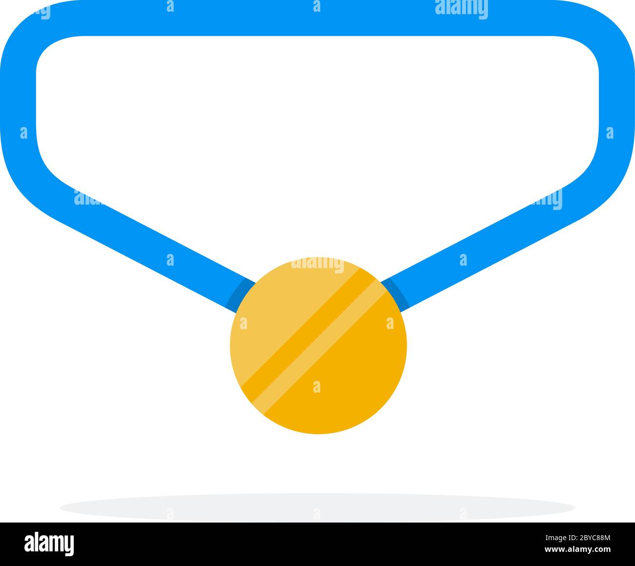 Gold medal on blue ribbon vector flat isolated Stock Vector Image & Art ...