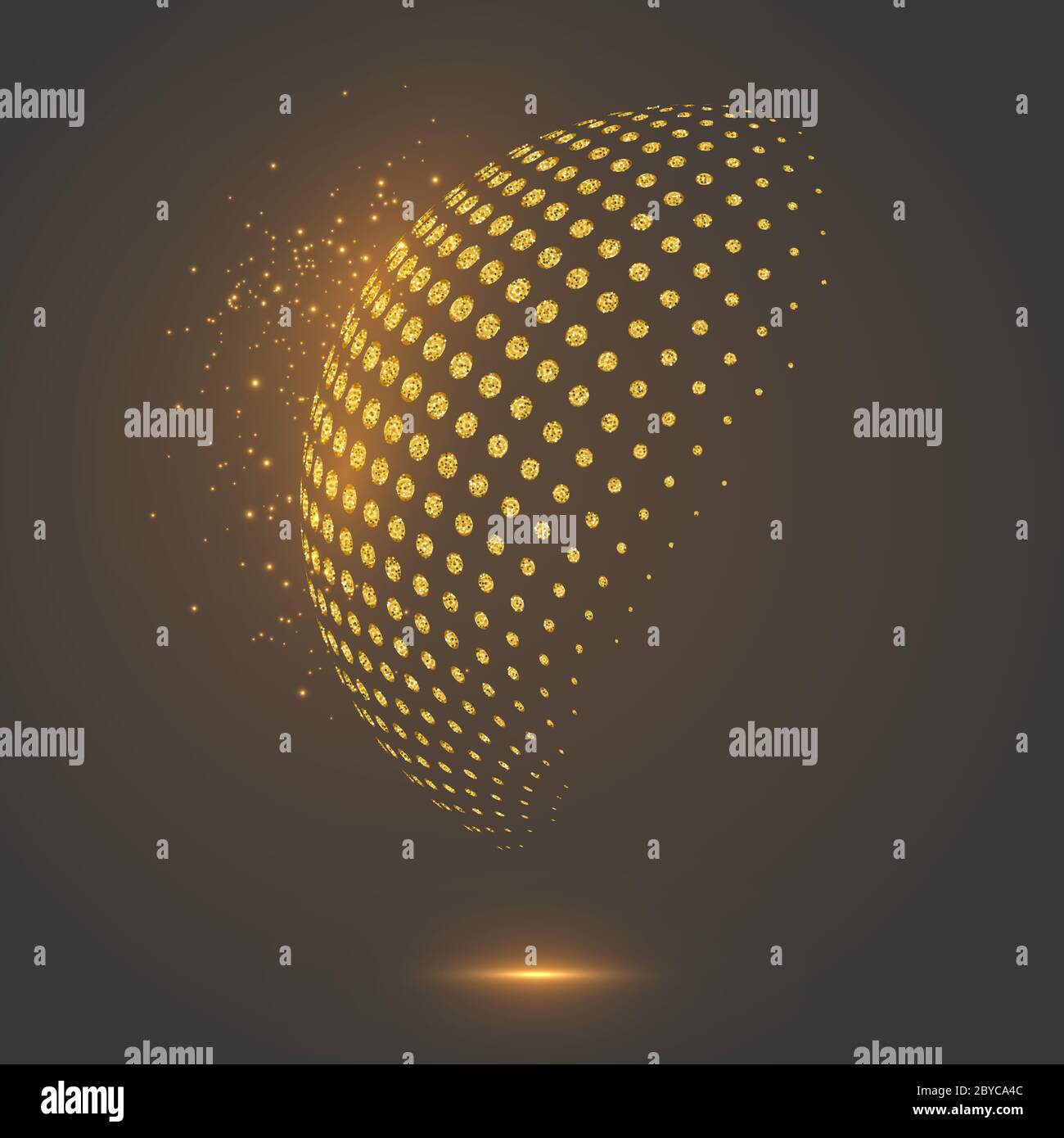 Glitter abstract globe dotted sphere. Stock Vector