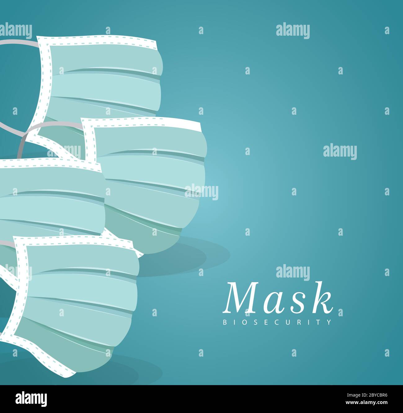 Blue masks design of Medical care and covid 19 virus theme Vector illustration Stock Vector