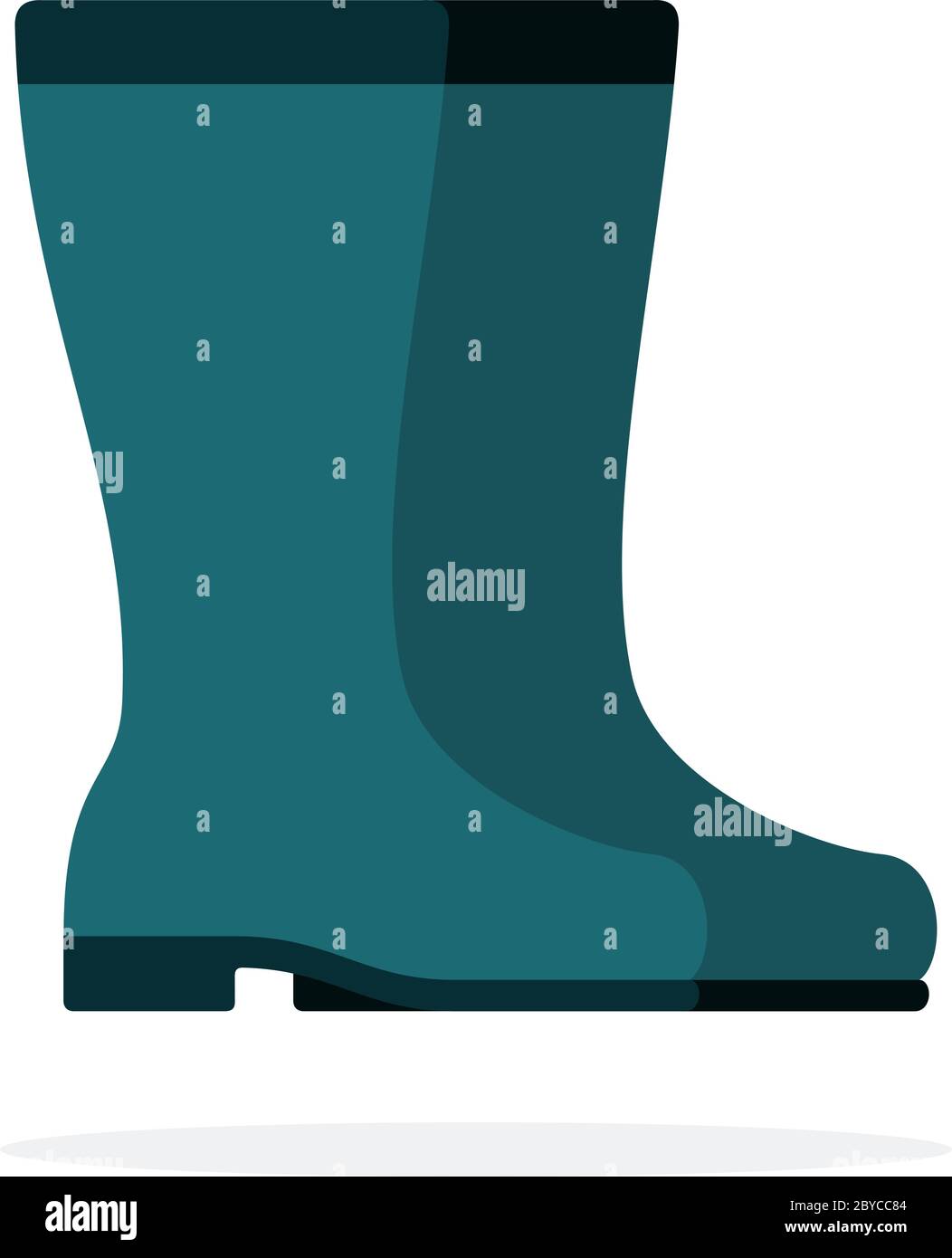 Men's rubber boots flat isolated Stock Vector