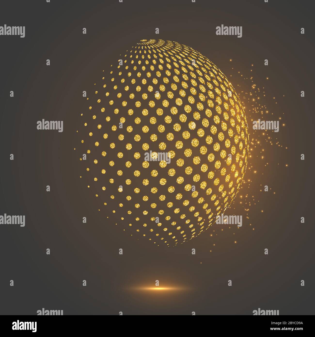 Glitter abstract globe dotted sphere. Stock Vector