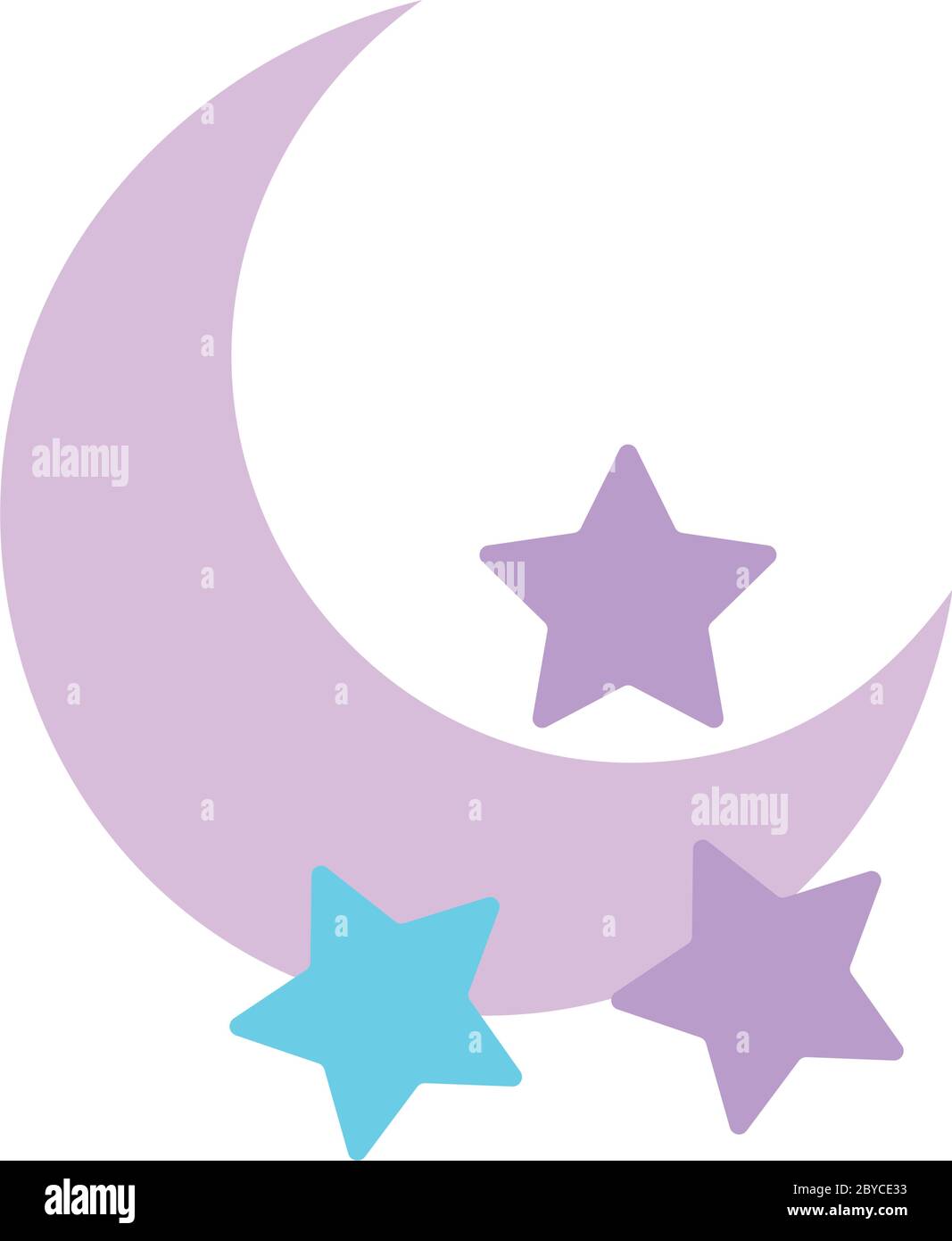 half moon and stars decoration isolated design icon vector illustration  Stock Vector Image & Art - Alamy