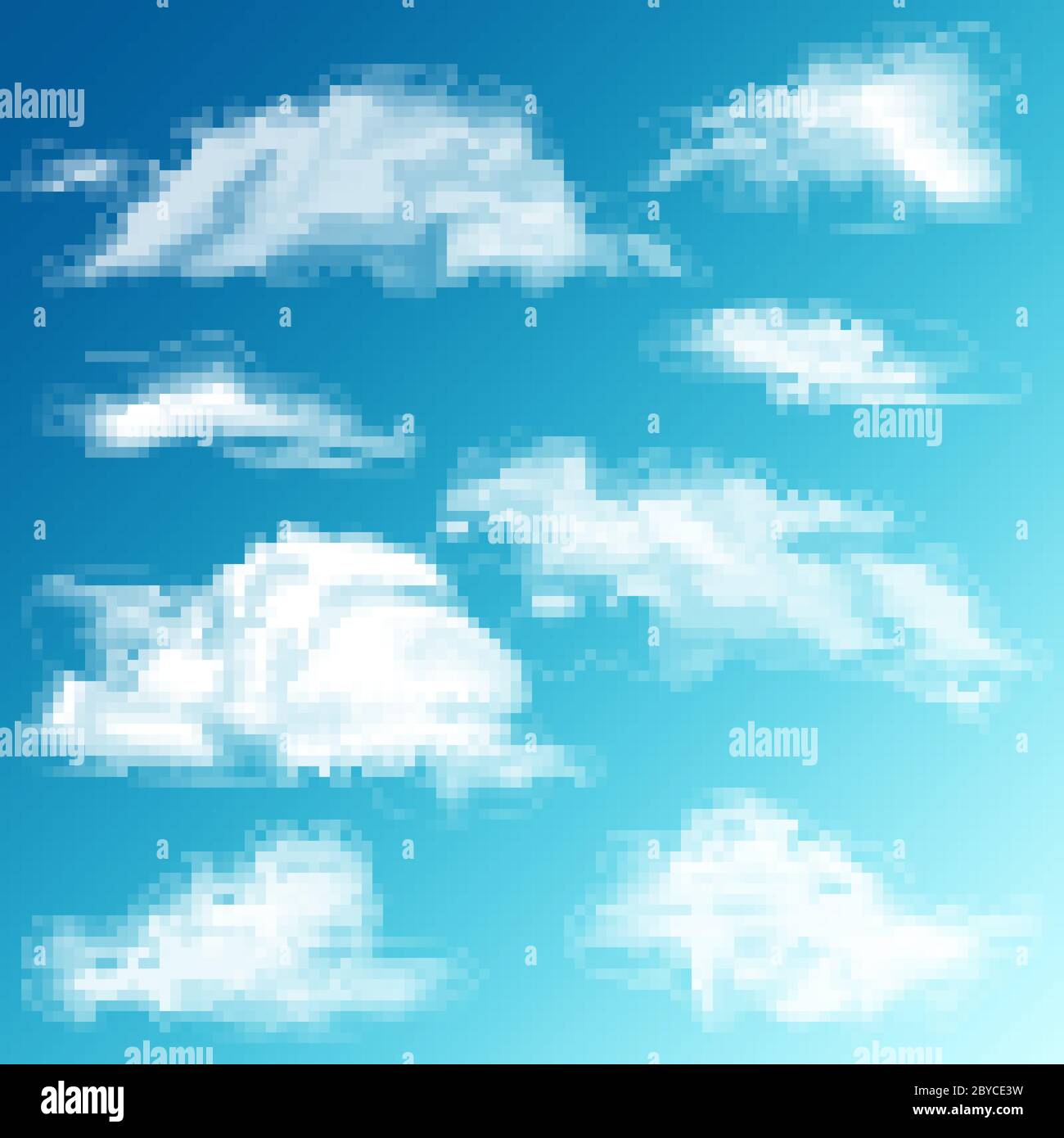 Realistic Clouds Set. White cloud. Blue Sky Panorama. Vector ...