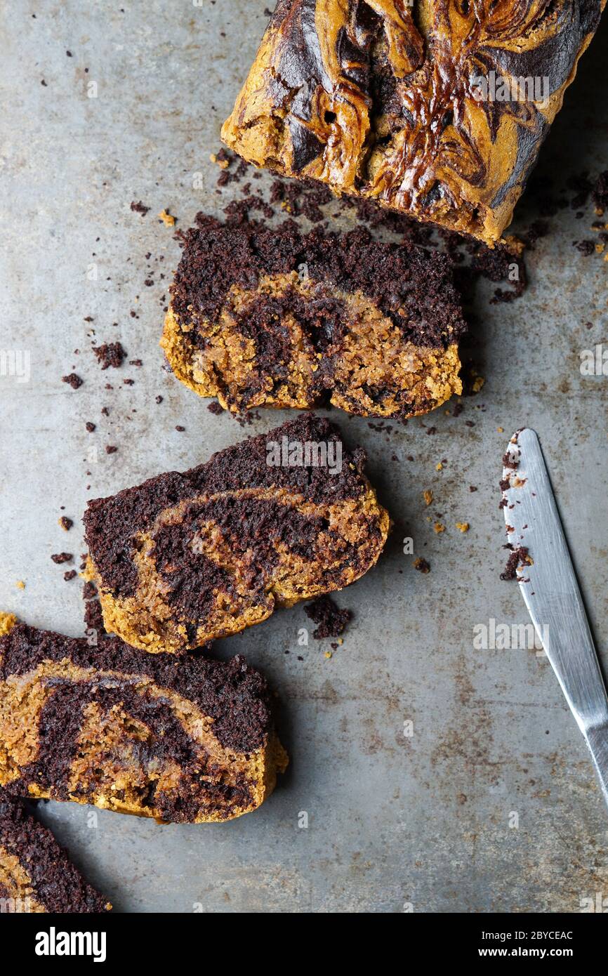 Matcha chocolate loaf cake Stock Photo