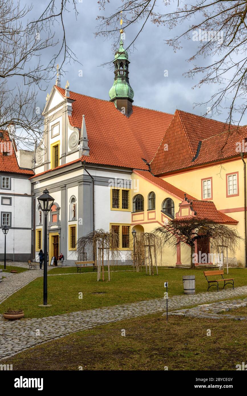 The church on the grounds of the Minorite Monastery in Cesky Krumlov Stock Photo