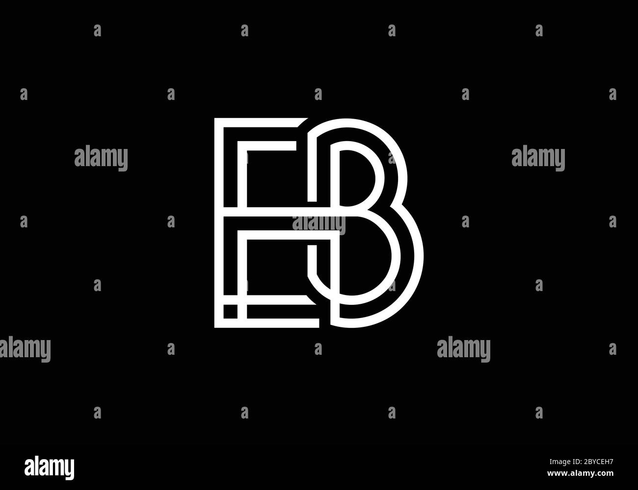 Initial Monogram Letter E B Logo Design Vector Template. E B Letter ...