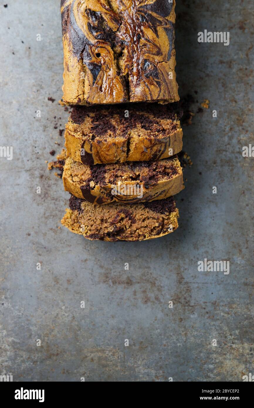 Matcha chocolate loaf cake Stock Photo