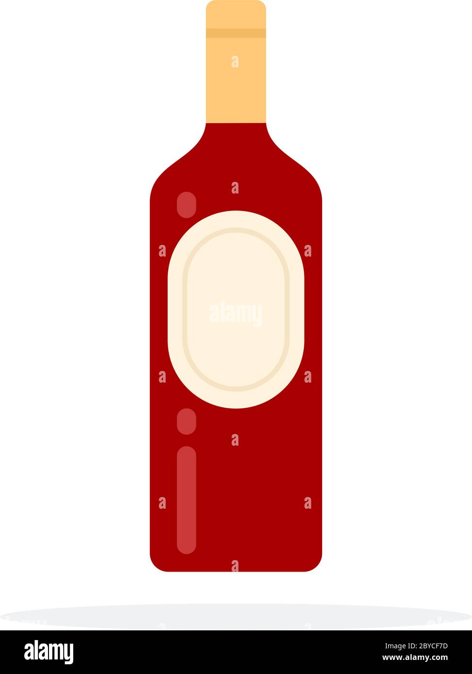 Closed bottle of red wine with emblem flat isolated Stock Vector Image ...