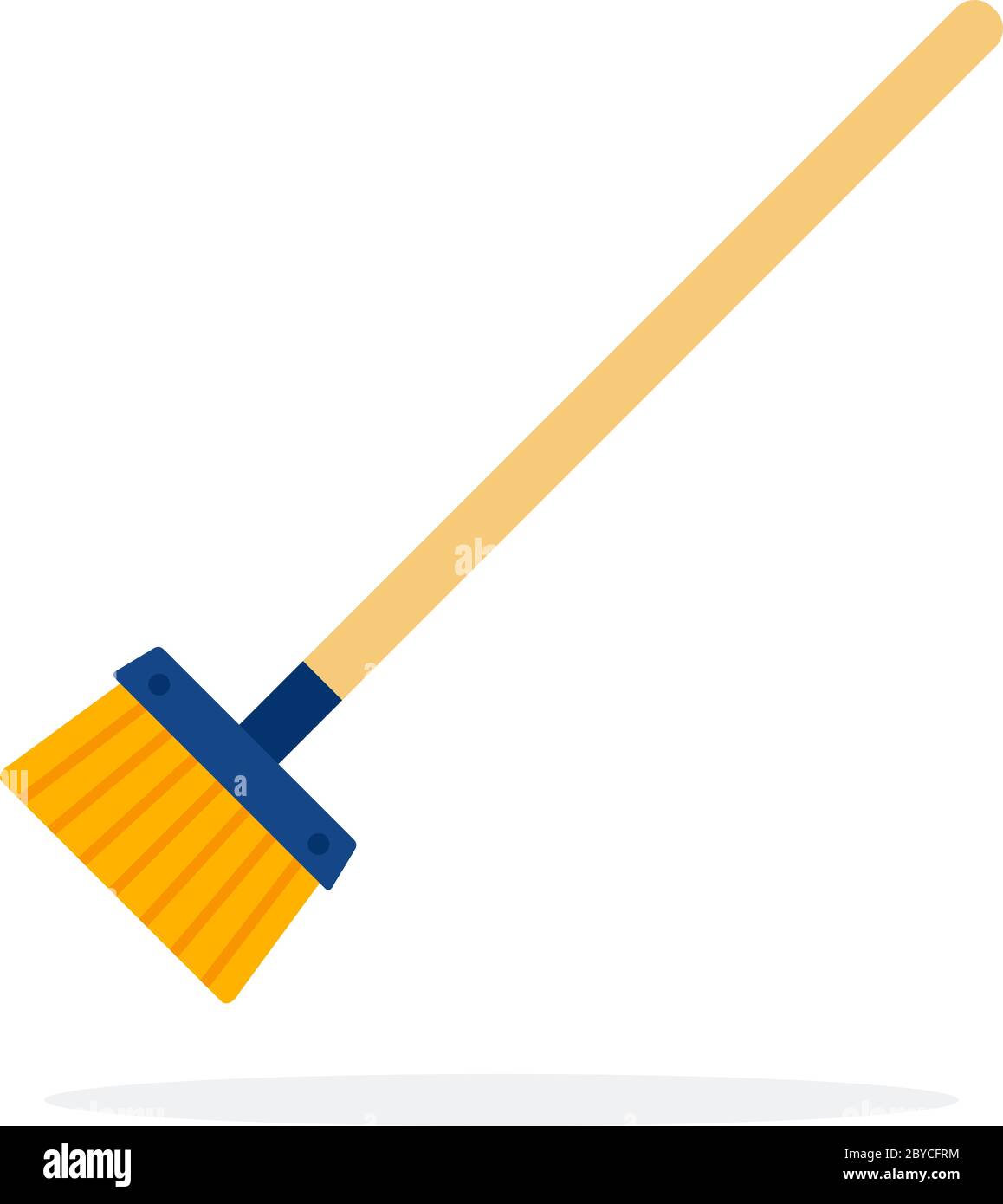 Brush for cleaning with large bristles flat isolated Stock Vector