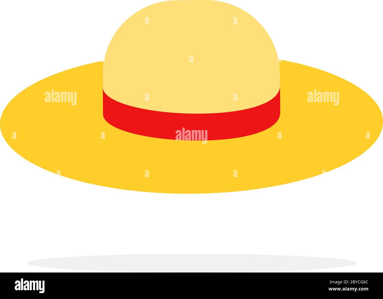 Straw hat vector flat isolated Stock Vector