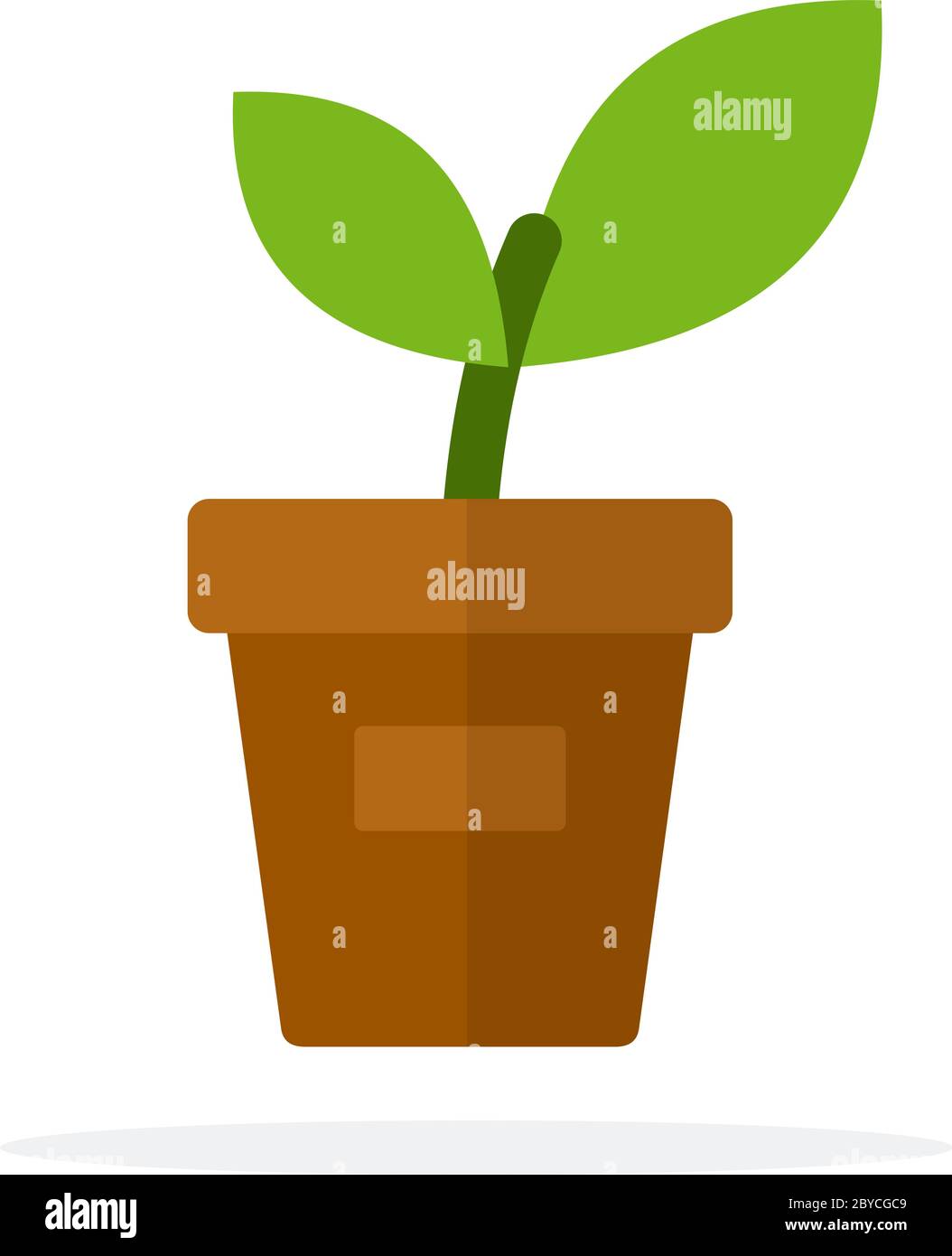 A young plant in a pot vector flat isolated Stock Vector