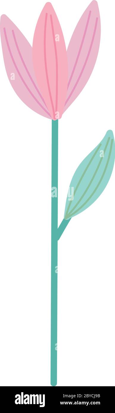flower stem leaf decoration isolated design icon vector illustration ...