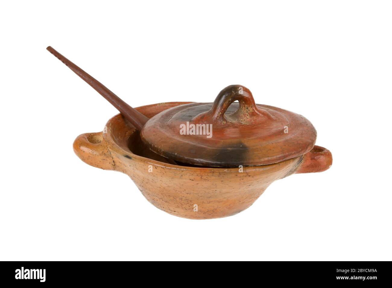 Close up view of traditional clay earthenware isolated Stock Photo