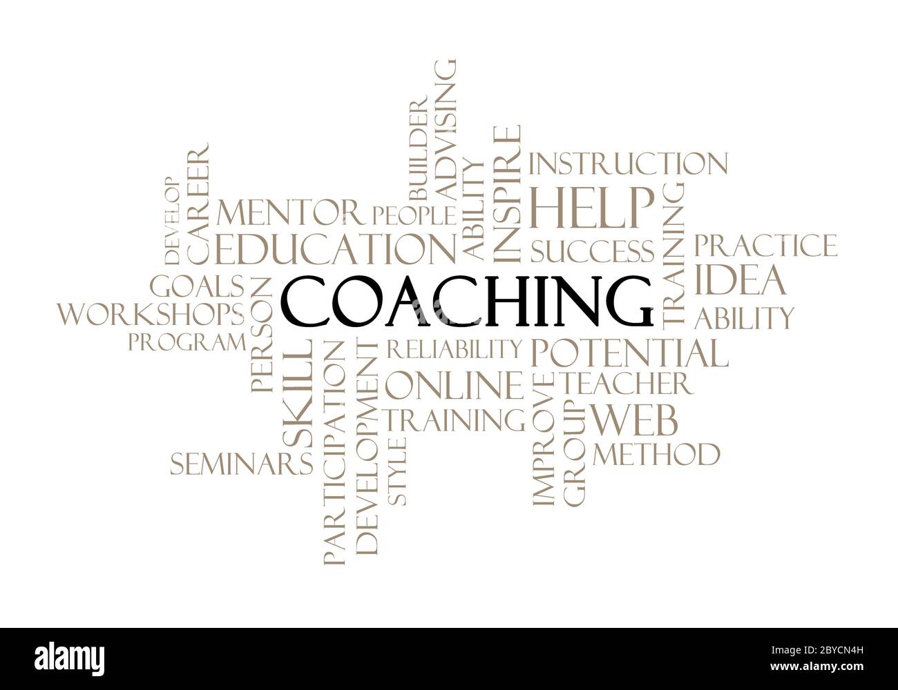 Coaching concept related words Stock Photo - Alamy