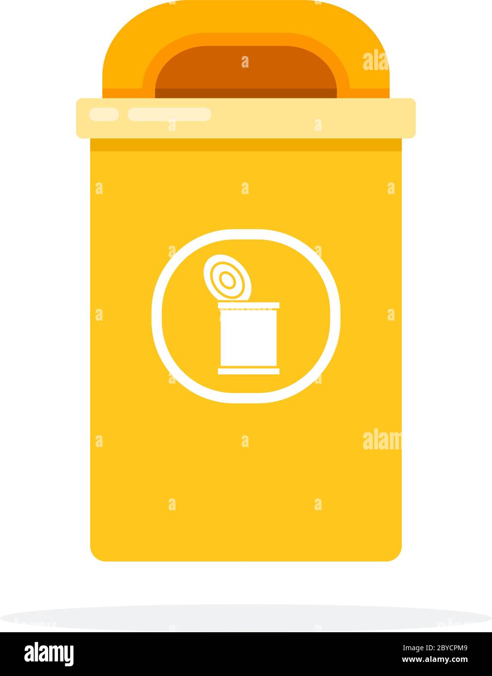 Urban yellow bin for metal cans flat isolated Stock Vector Image & Art
