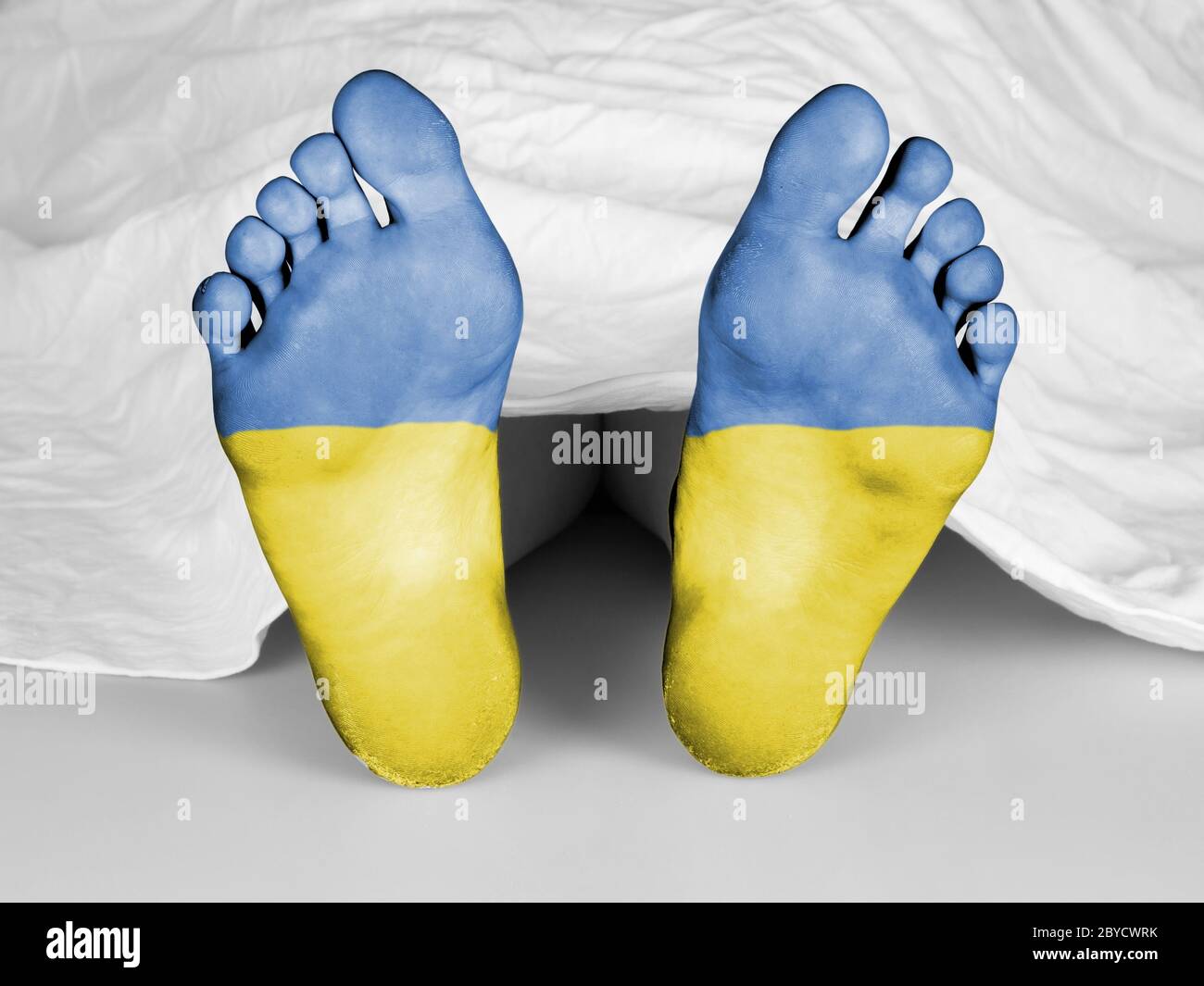 Dead body under a white sheet Stock Photo Alamy