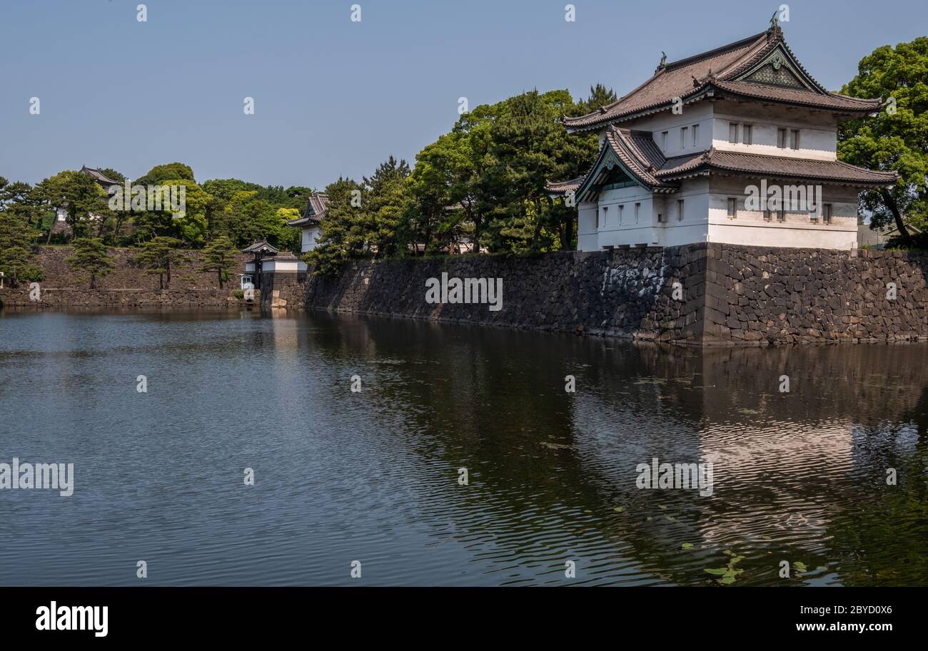 Traditional building at the Imperial Palace garden, Tokyo, Japan Stock Photo