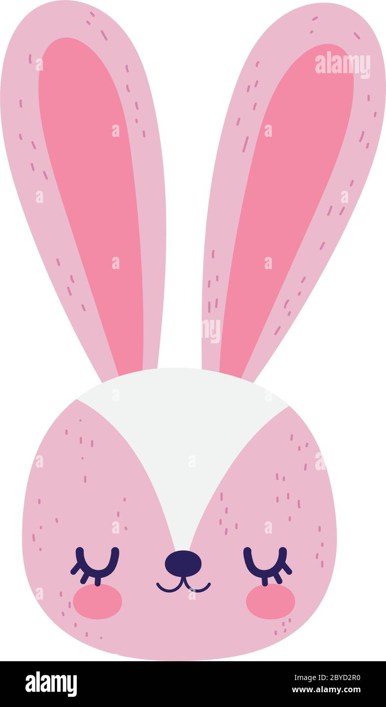 cute rabbit face little animal cartoon isolated design icon vector ...