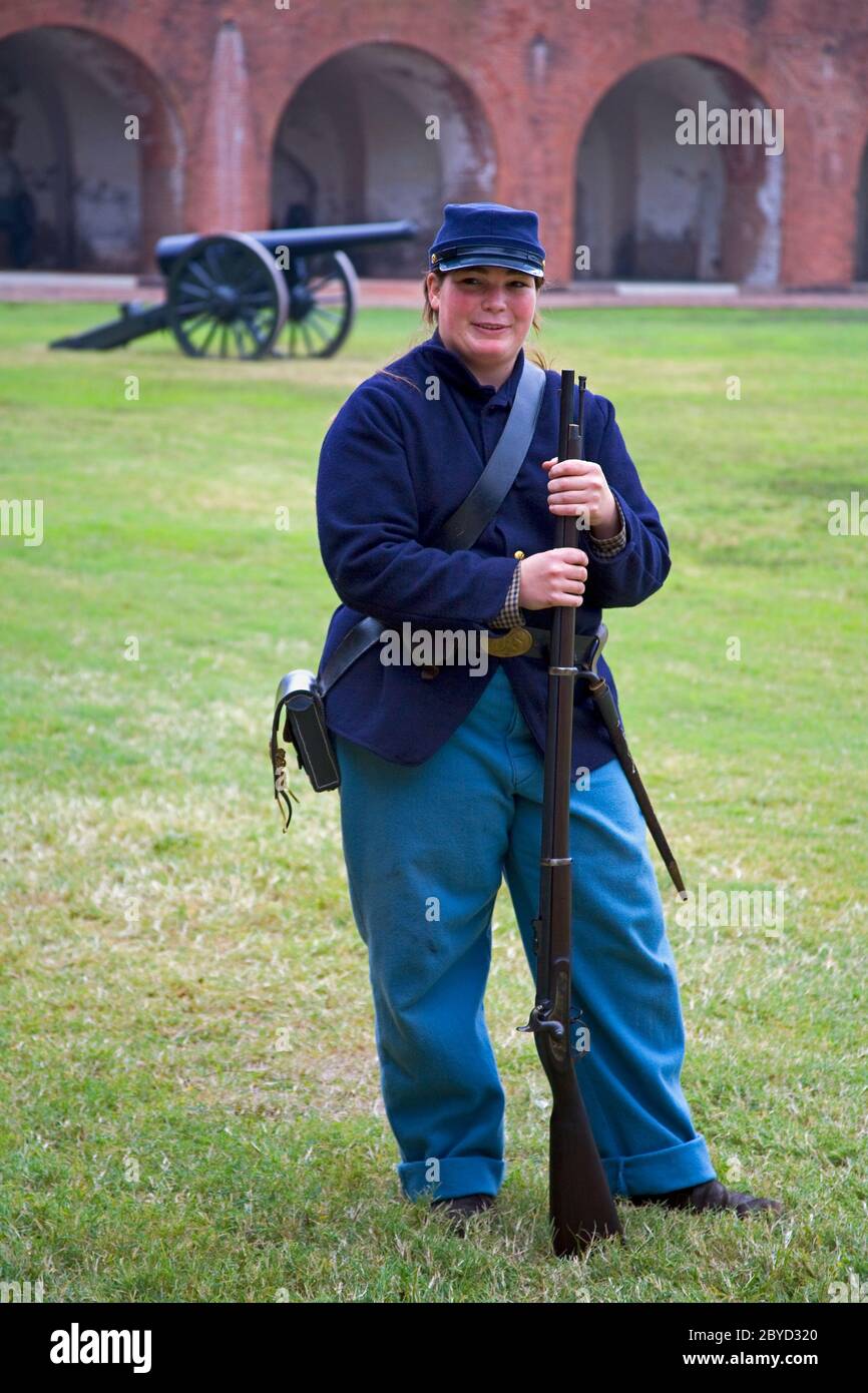 Soldier, Fort Pulaski National Monument, Savannah, Georgia, USA Stock Photo