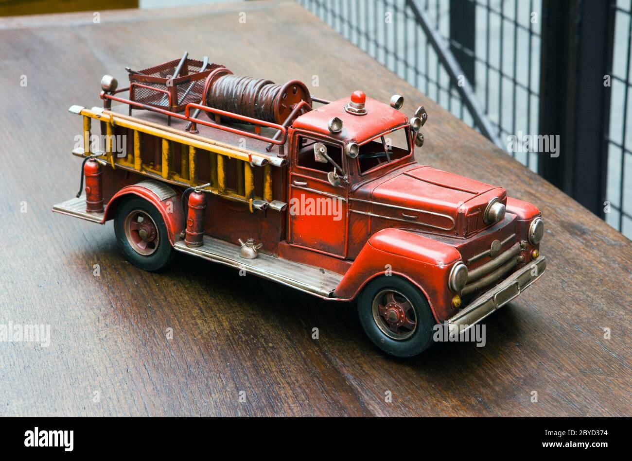 Old toy- Fire Engine Stock Photo
