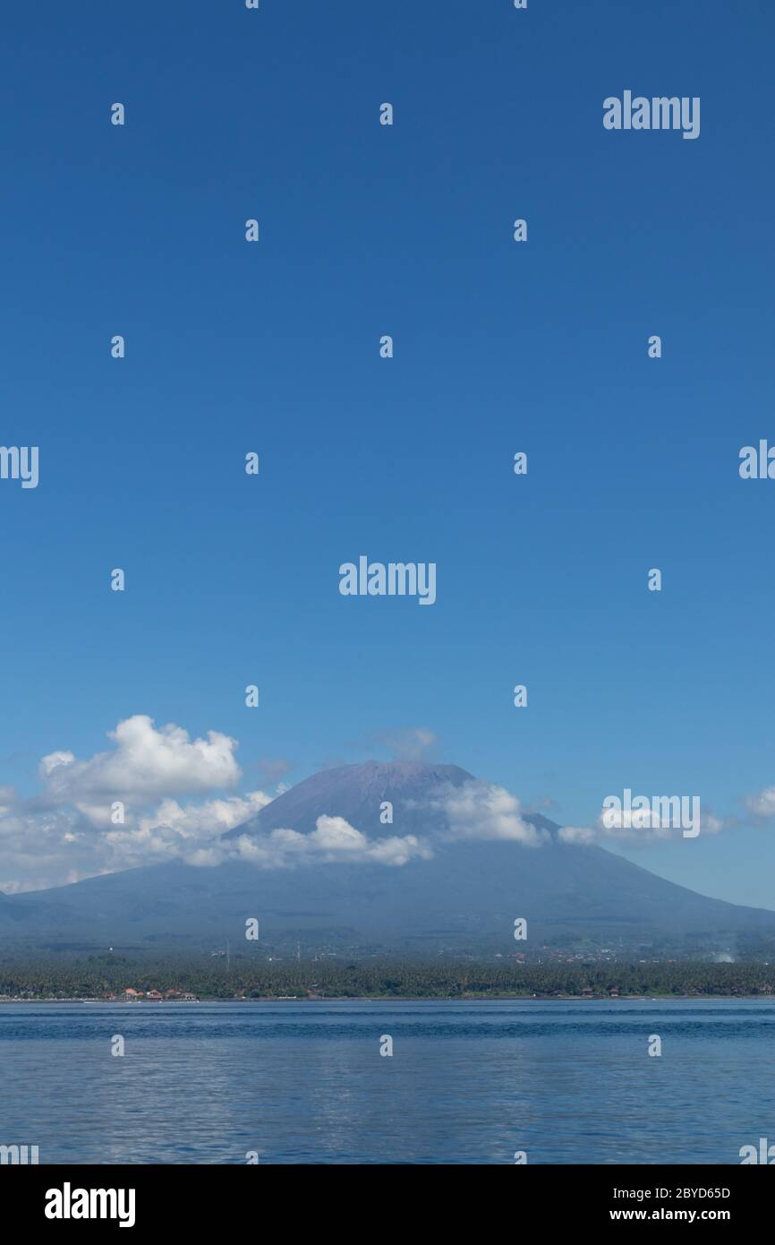 Agung volcano view from the sea. Bali island, Indonesia Stock Photo